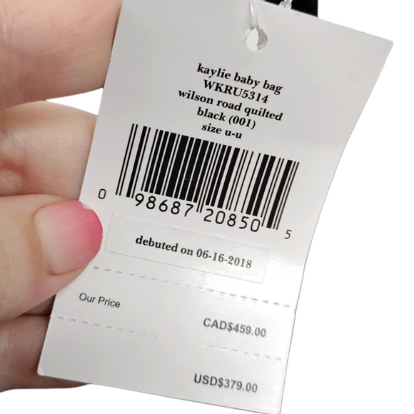 Kate Spade Black Quilted Kaylie Baby Bag Large Diaper Carrier NWT - Picture 5 of 9